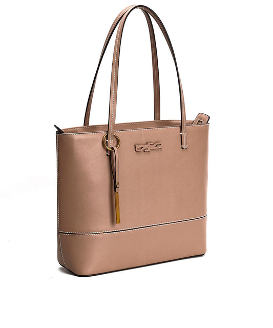 Bolsa Shopper Santa Lolla Bege Pesponto