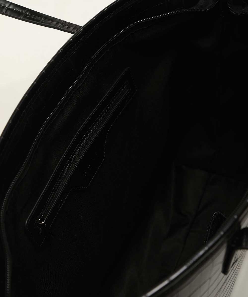 Bolsa Shopper Santa Lolla Preta Croco