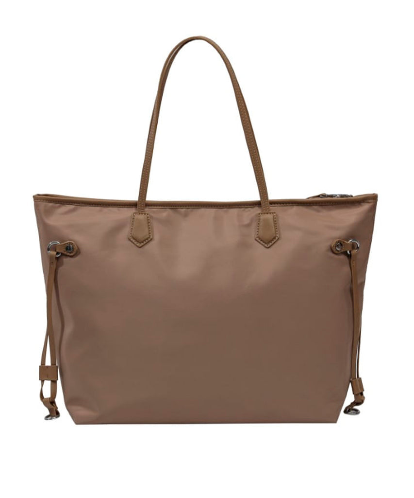 Bolsa Shopper Santa Lolla Taupe Nylon Alça Ombro