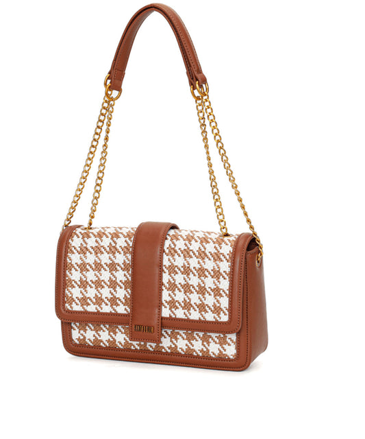 Bolsa Tiracolo Santa Lolla Bege Alça Correntes