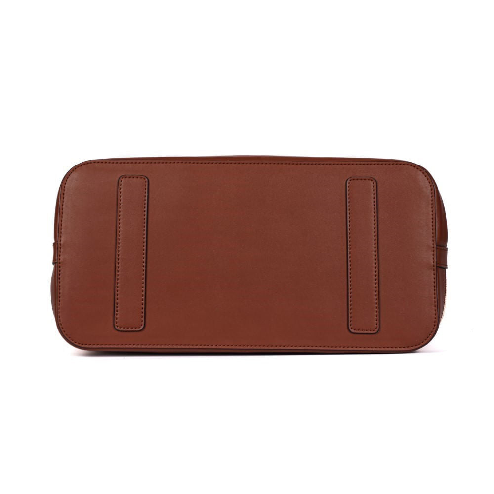 Bolsa Tote Bege Com Caramelo Santa Lolla