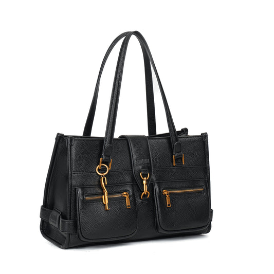 Bolsa Tote Preta Santa Lolla Alça De Ombro