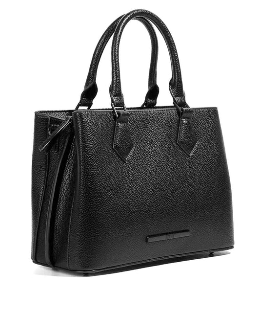 Bolsa Tote Santa Lolal Preta Estruturada Alça Transversal