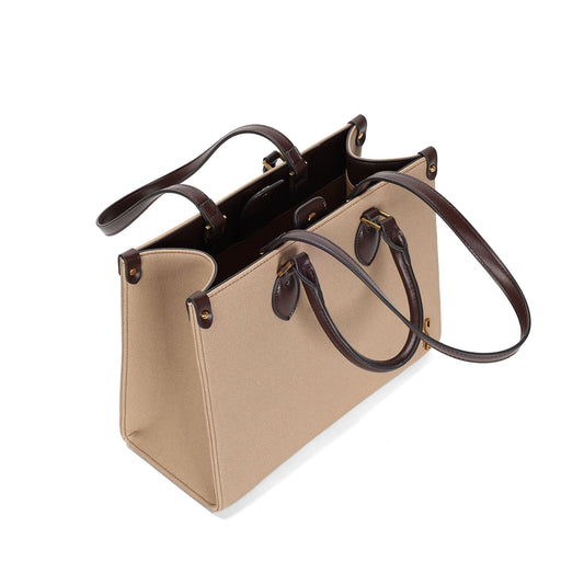 Bolsa Tote Santa Lolla Bege Canvas Duas Alças