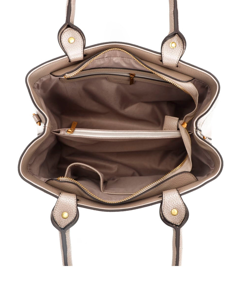 Bolsa Tote Santa Lolla Cinza Alça Dupla