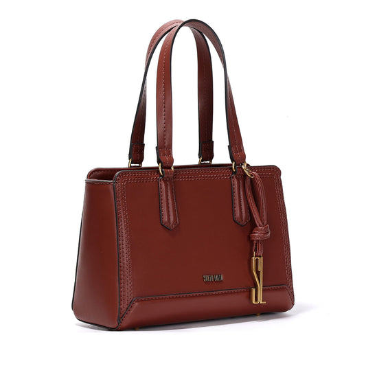 Bolsa Tote Santa Lolla Marrom Alça de Mão e Transversal