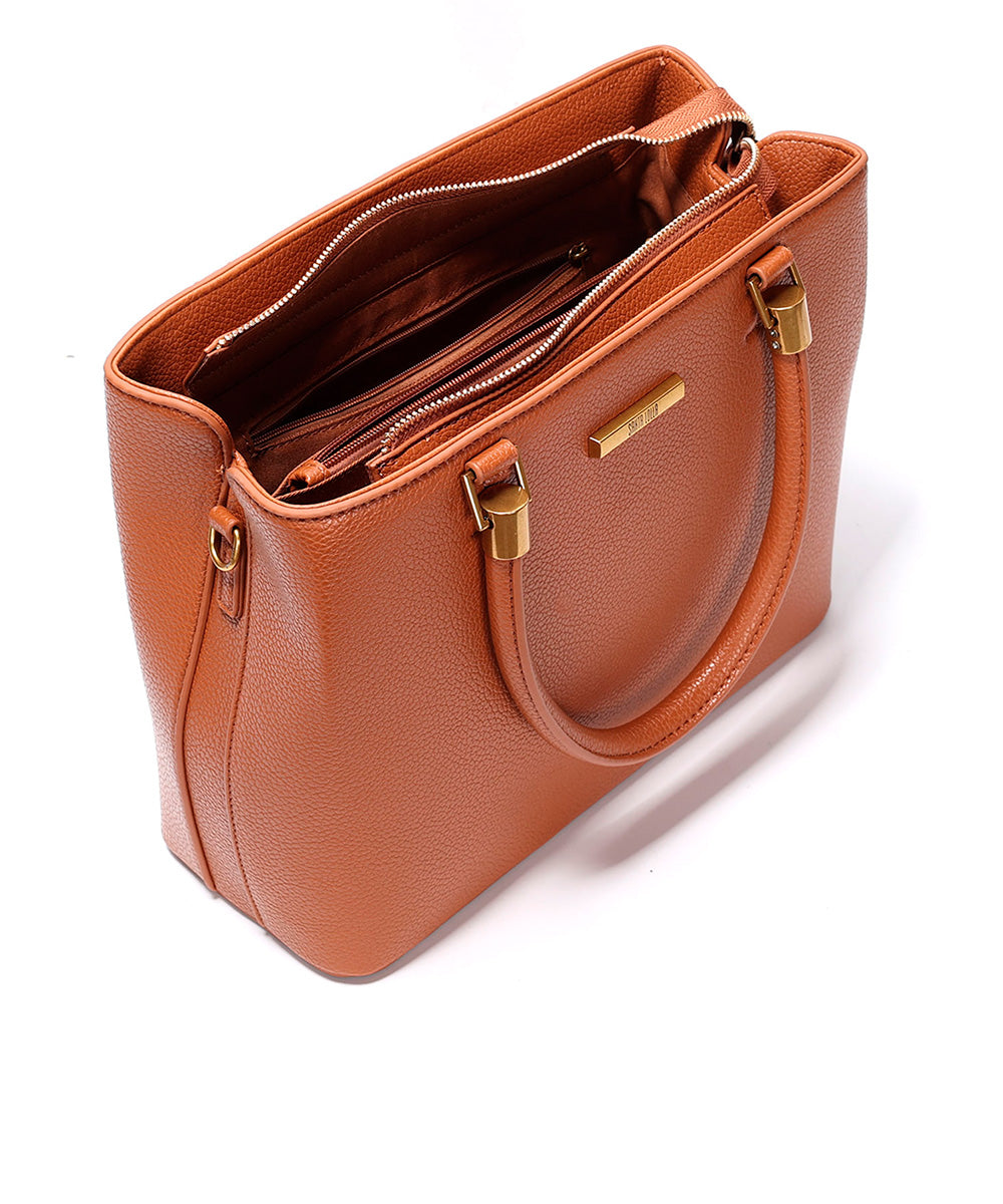 Bolsa Tote Santa Lolla Marrom Cinamon Grande