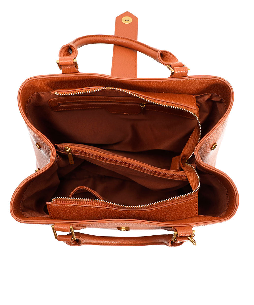 Bolsa Tote Santa Lolla Marrom Cinamon Grande