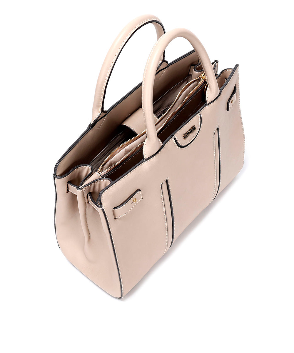 Bolsa Tote Santa Lolla Off White Couro