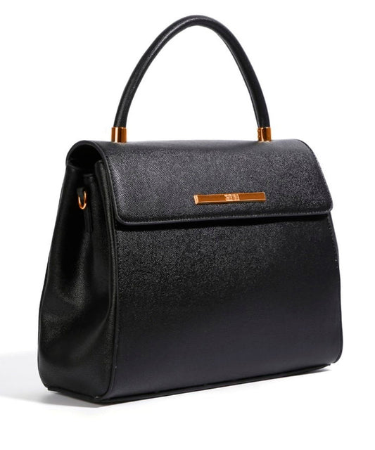 Bolsa Tote Santa Lolla Preta Estruturada Alça Tiracolo