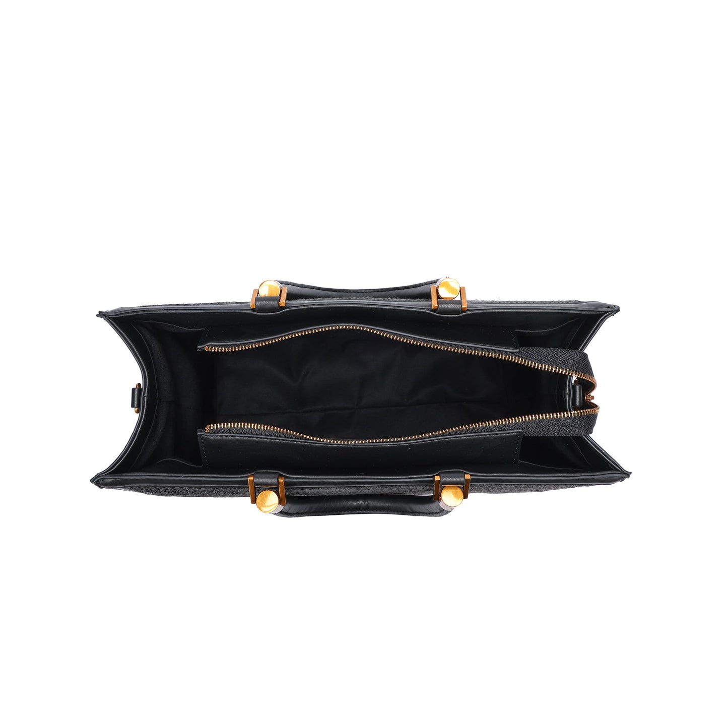 Bolsa Tote Santa Lolla Preta Tramada Duas Alças