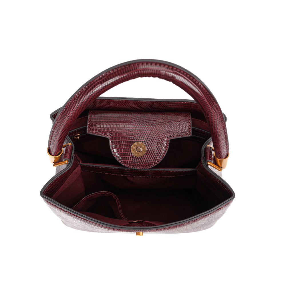 Bolsa Tote Vinho Lizard Santa Lolla Duas Alças