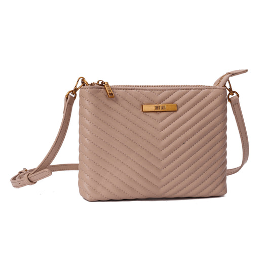 Bolsa Transversal Bege Matelassê Santa Lolla