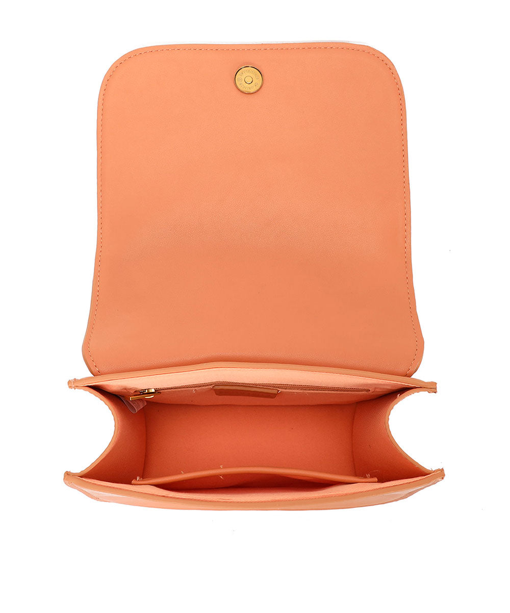 Bolsa Transversal Marrom Cognac Alça Trançada