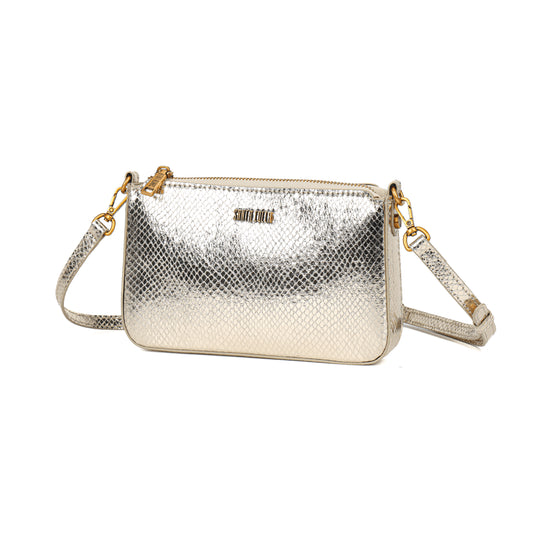 Bolsa Transversal Pequena Santa Lolla Dourada Metalizada