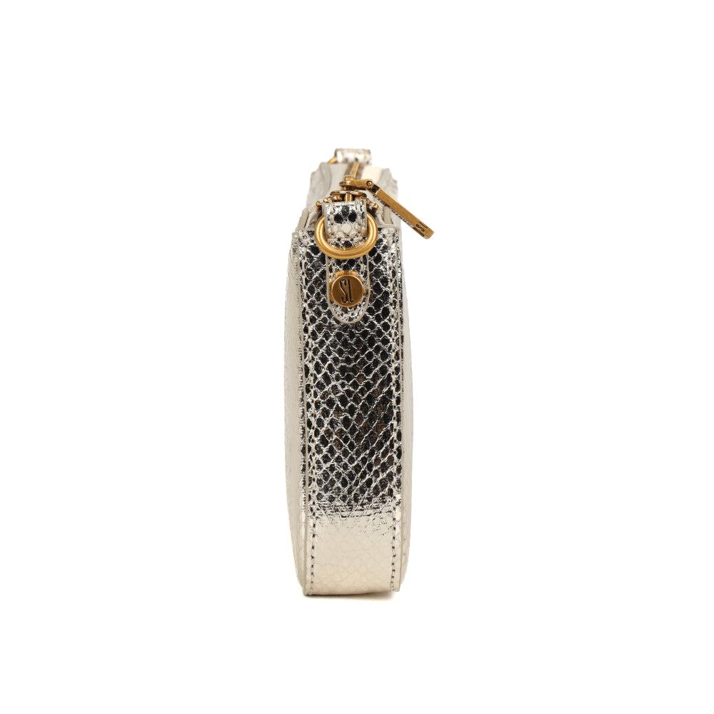 Bolsa Transversal Pequena Santa Lolla Dourada Metalizada