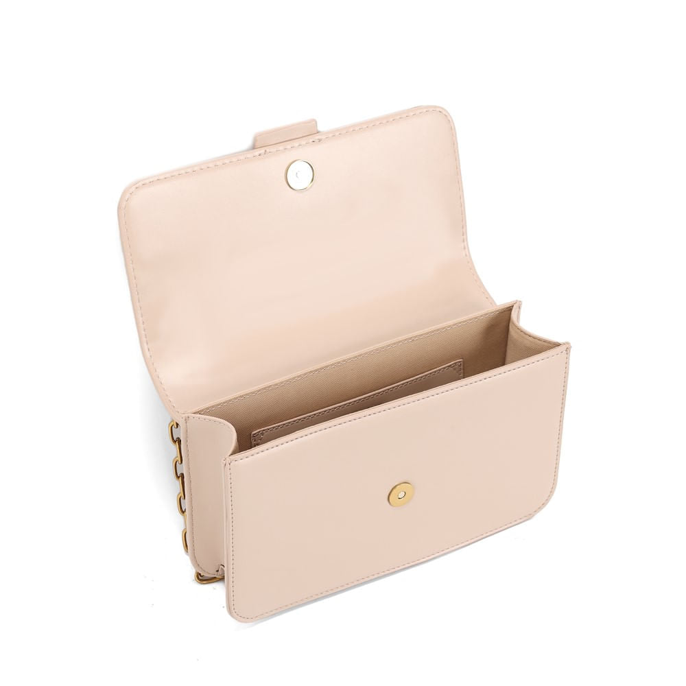 Bolsa Transversal Santa Lolla Bege Alça Correntes