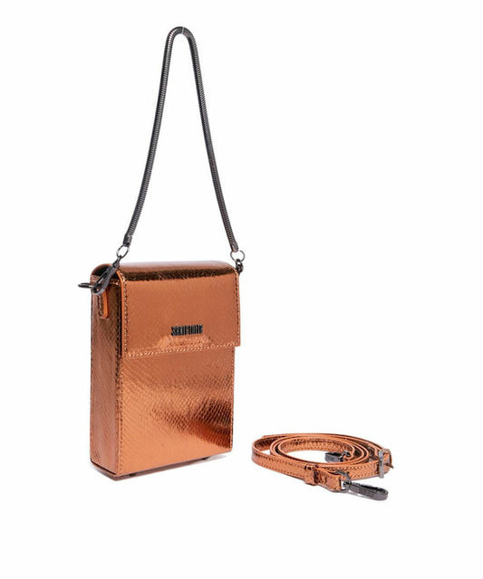 Bolsa Transversal Santa Lolla Borgonha Metalizado