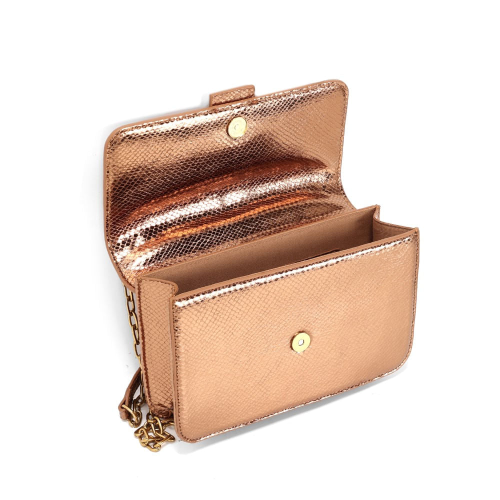 Bolsa Transversal Santa Lolla Bronze Alça Correntes