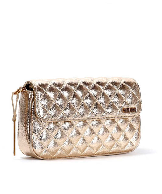 Bolsa Transversal Santa Lolla Dourada Metalizada