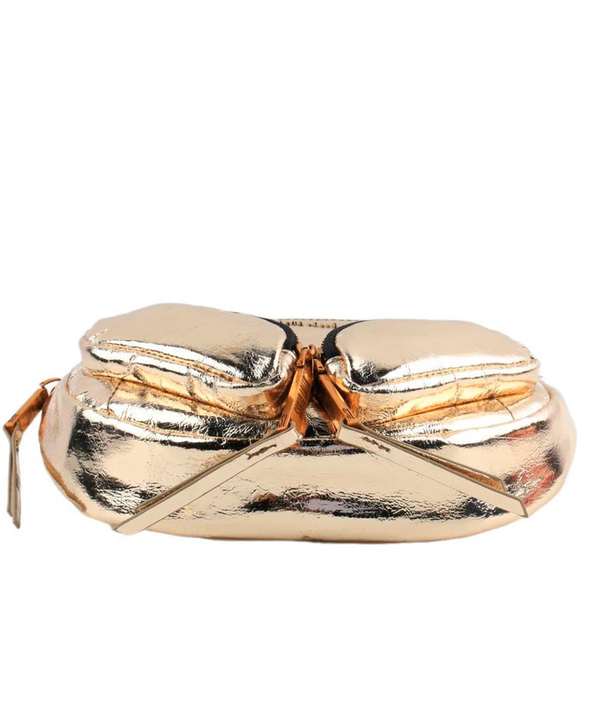 Bolsa Transversal Santa Lolla Dourada Metalizada