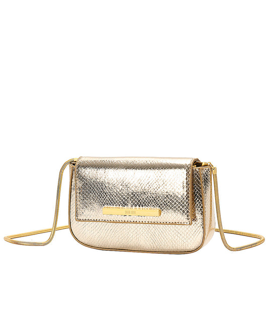 Bolsa Transversal Santa Lolla Dourado Ouro Metalizado