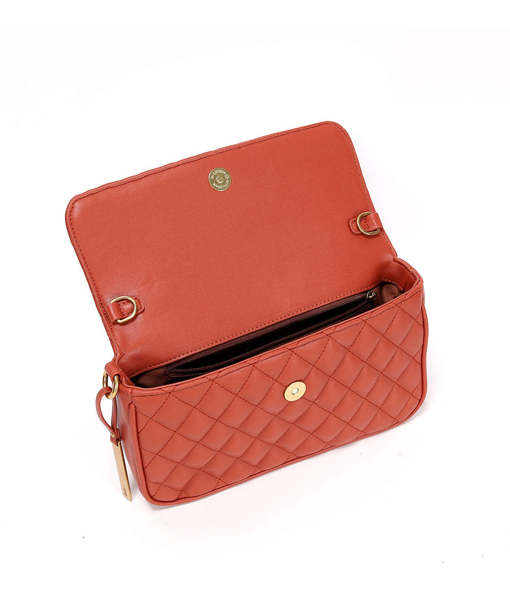 Bolsa Transversal Santa Lolla Ferrugem Matelassê