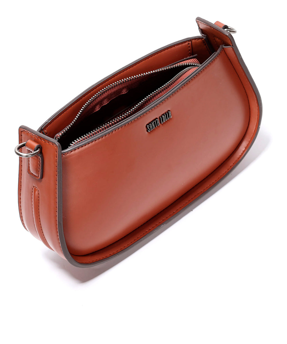 Bolsa Transversal Santa Lolla Marrom Cinamon Alça Mão