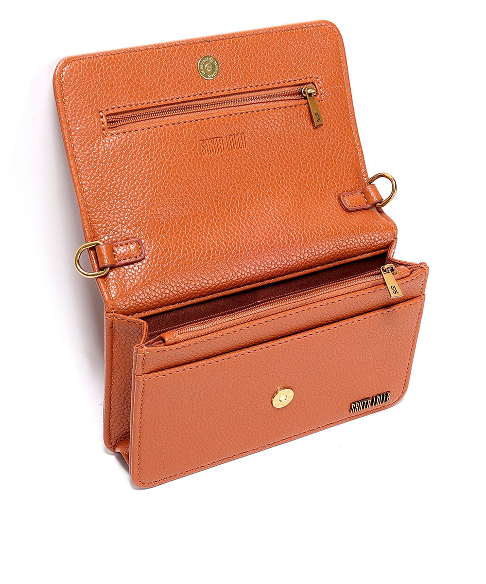 Bolsa Transversal Santa Lolla Marrom Cinamon Correntes