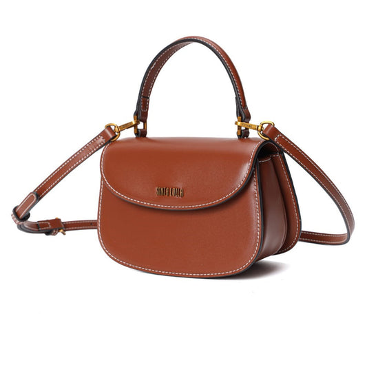 Bolsa Transversal Santa Lolla Marrom Pespontos