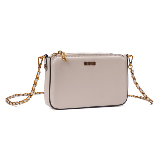 Bolsa Transversal Santa Lolla Off White Alças Correntes