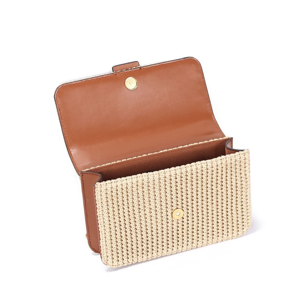 Bolsa Transversal Santa Lolla Palha Alça Corrente