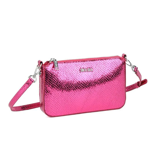 Bolsa Transversal Santa Lolla Pink Metalizada Escamas