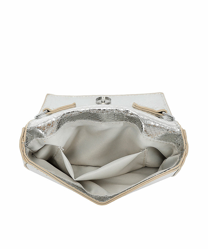 Bolsa Transversal Santa Lolla Prata Metalizado