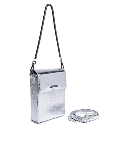 Bolsa Transversal Santa Lolla Prata Metalizado