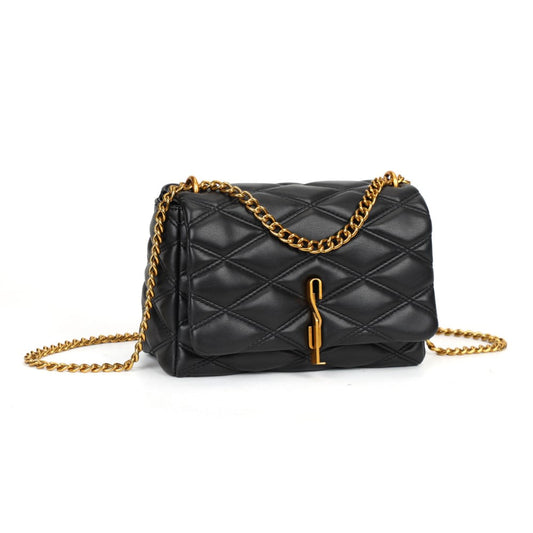 Bolsa Transversal Santa Lolla Preta Alça Corrente