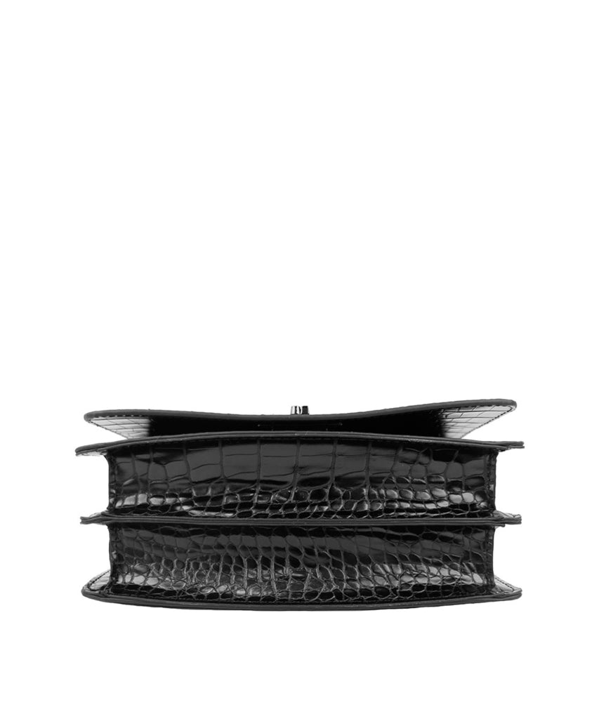 Bolsa Transversal Santa Lolla Preta Alça Correntes