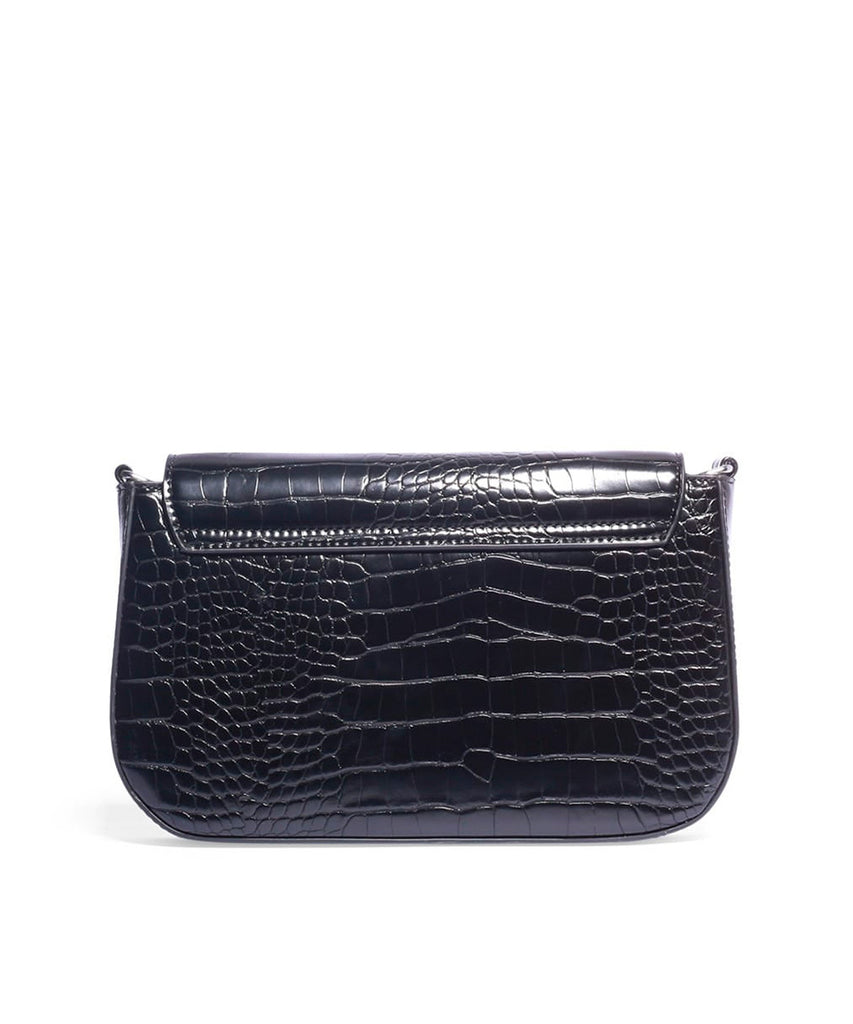 Bolsa Transversal Santa Lolla Preta Alça Mão Correntes