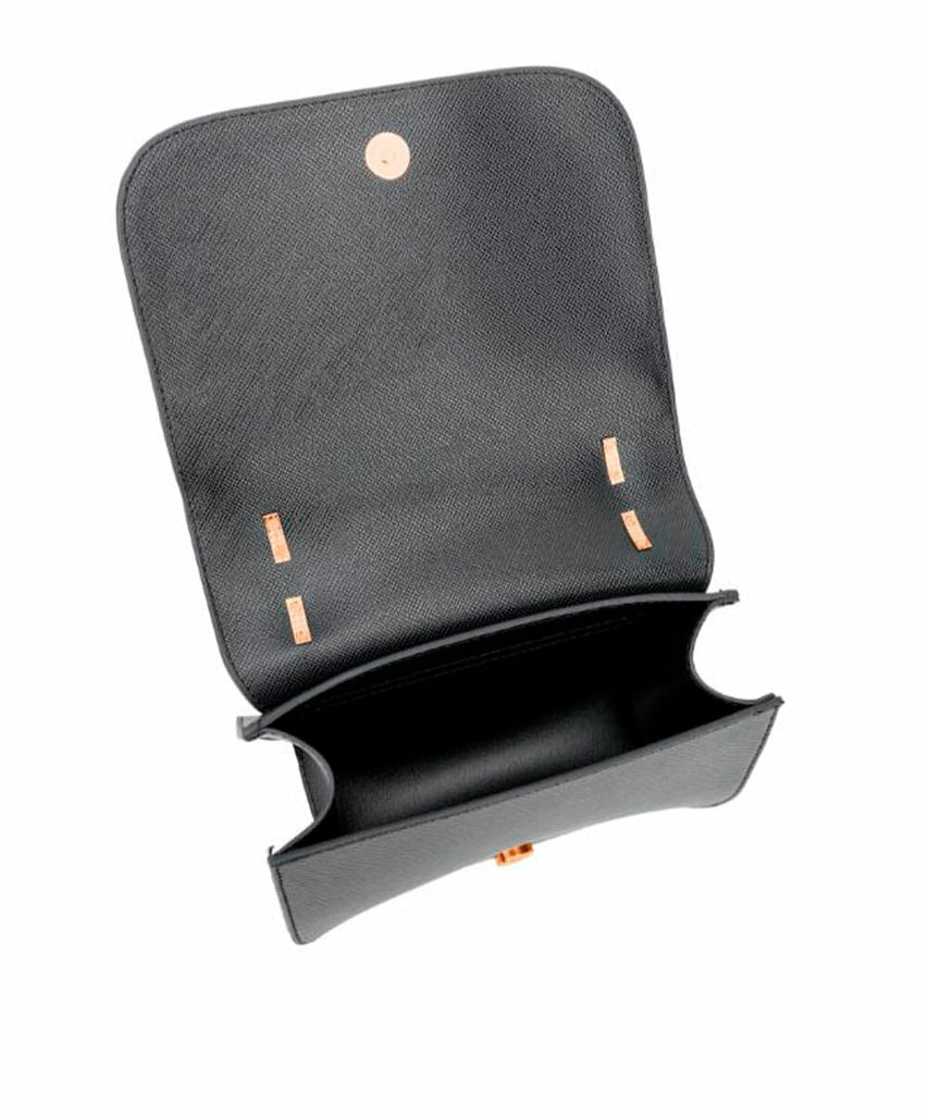 Bolsa Transversal Santa Lolla Preta Alça Mão Tramada