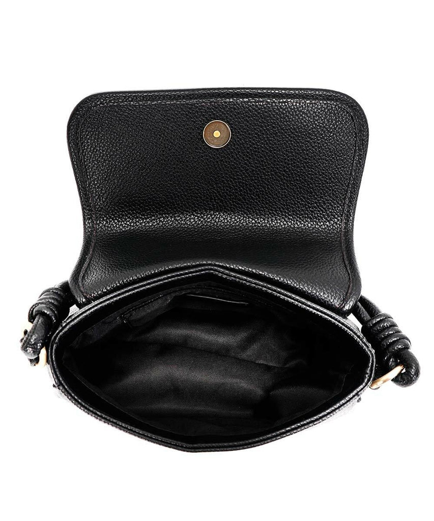 Bolsa Transversal Santa Lolla Preta Alça Tramada