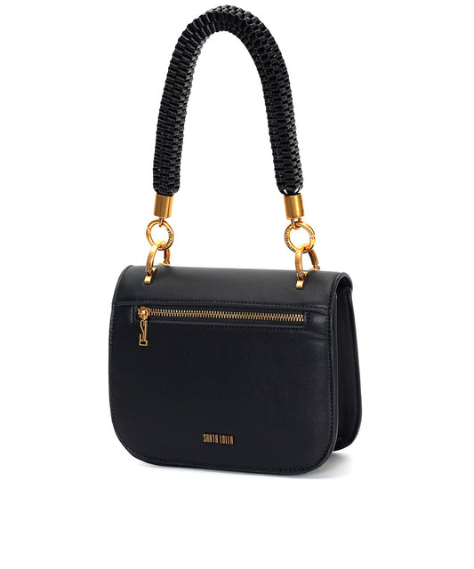 Bolsa Transversal Santa Lolla Preta Alça Trançada