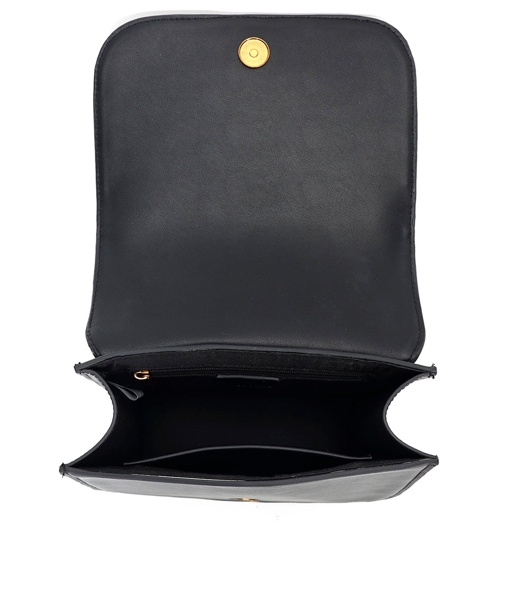 Bolsa Transversal Santa Lolla Preta Alça Trançada