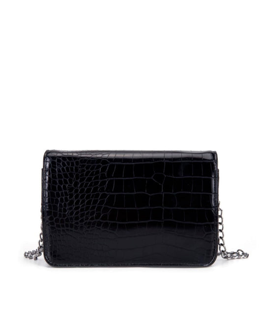 Bolsa Transversal Santa Lolla Preta Brilho