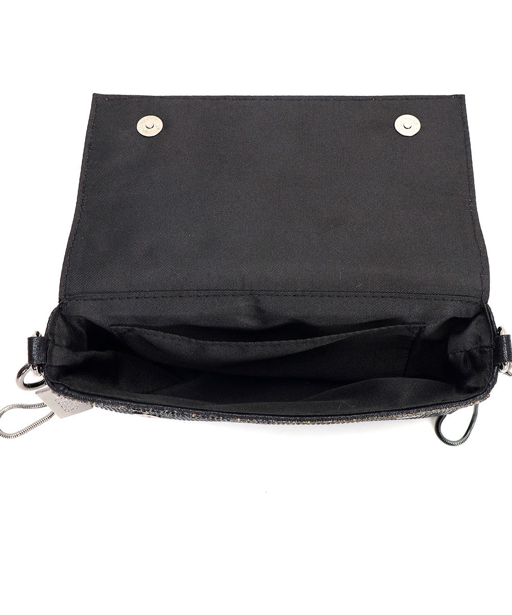Bolsa Transversal Santa Lolla Preta Brilho