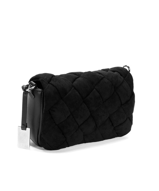 Bolsa Transversal Santa Lolla Preta Camurça Tramada