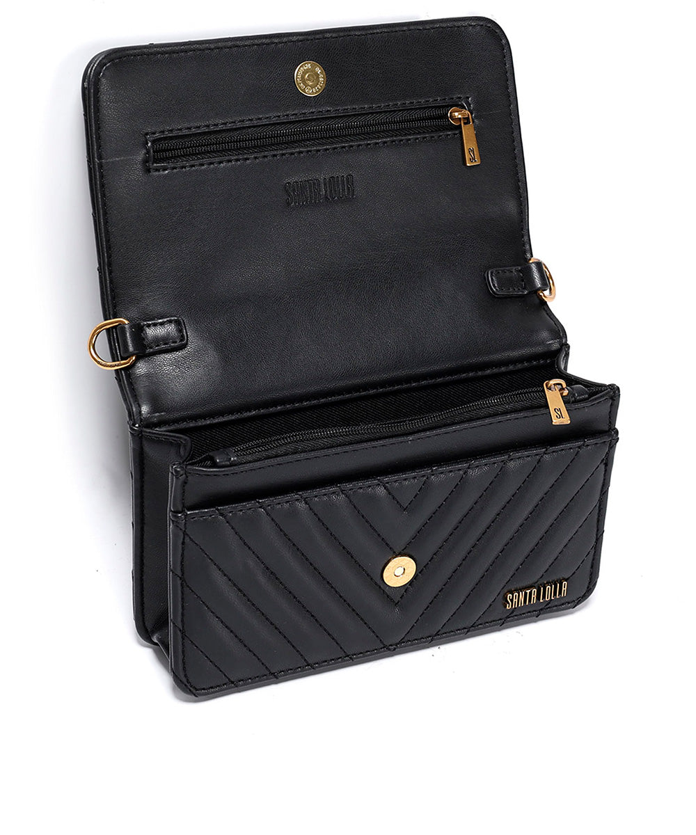 Bolsa Transversal Santa Lolla Preta Correntes