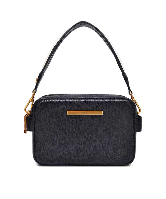 Bolsa Transversal Santa Lolla Preta Couro