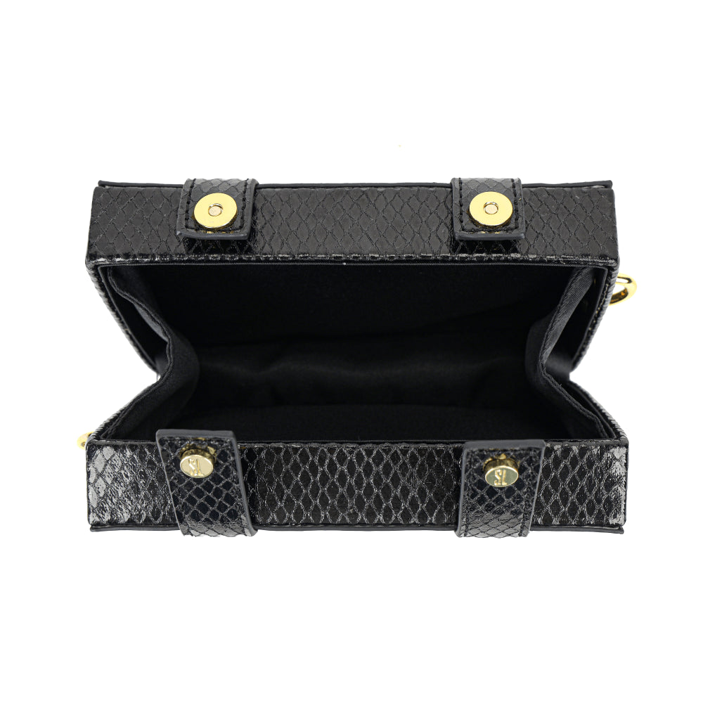 Bolsa Transversal Santa Lolla Preta Estruturada