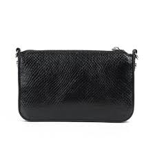 Bolsa Transversal Santa Lolla Preta Metalizada Escamas