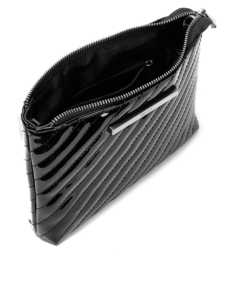 Bolsa Transversal Santa Lolla Preta Verniz
